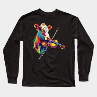 Cow Playing Violin Long Sleeve T-Shirt